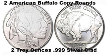 American Buffalo Copy Round One Troy Ounce .999 Fine Silver Clad....2pcs/lot